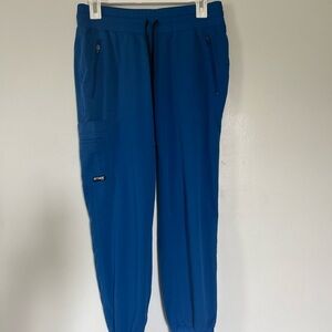Grey's Anatomy Spandex Stretch Blue 5-Pocket Jogger Scrubs